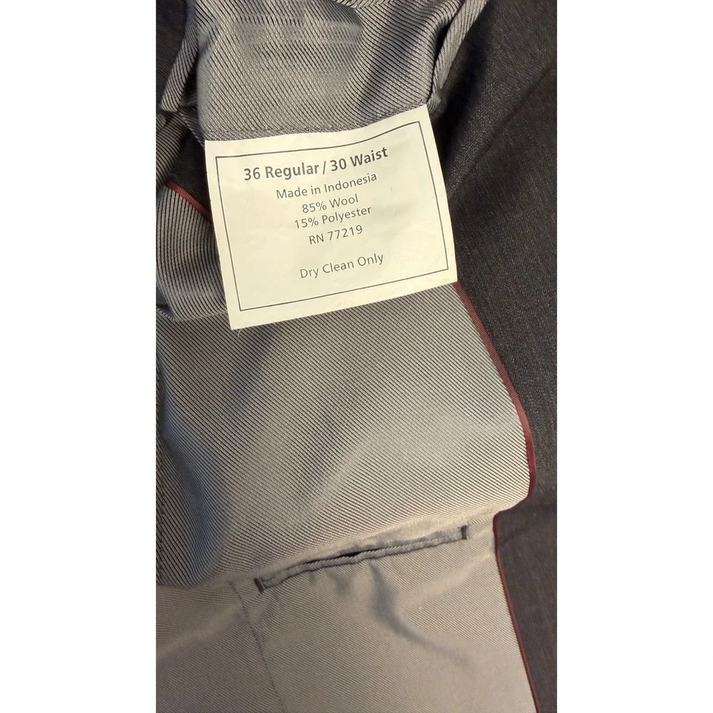 Pronto Uomo Mens Blazer Wool Blend Charcoal 36 Regular Two Button Sport Coat